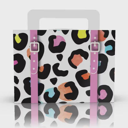 Cheetah, Cheetah Colorful Pattern, Jungle Suitcase Favor box