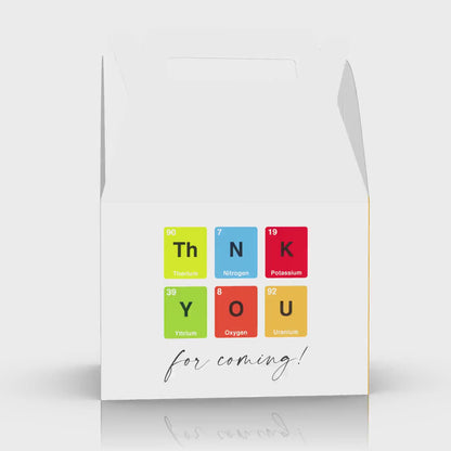 Science, Periodic Table, Thank you for coming Party Favor Box