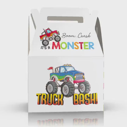 Caja Para Regalos Monster Truck, fiesta de cumpleaños de camiones