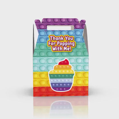 Pop It, Fidgets, Thank you for poppin with me, Birthday Party Favor Box