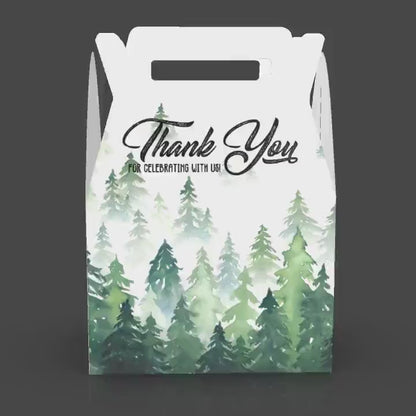 Pine tree thank you box, Pine Tree, Pine tree watercolor Favor Box