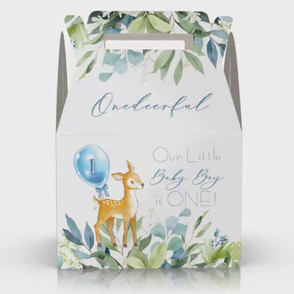 ONE-Deerful, Deer, 1st Birthday, Woodland Favor Box