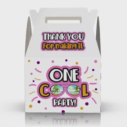 ONE Cool Party, 1st Birthday, Summer Party favor box