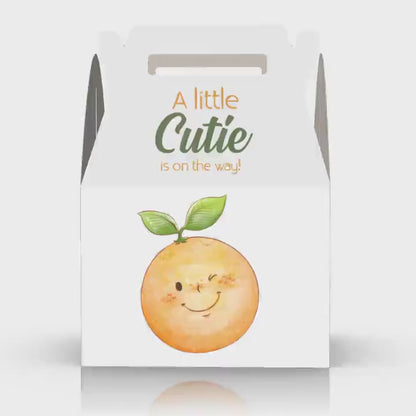 A Little Cutie is on the way, Cutie, Oranges, Babyshower Favor Box