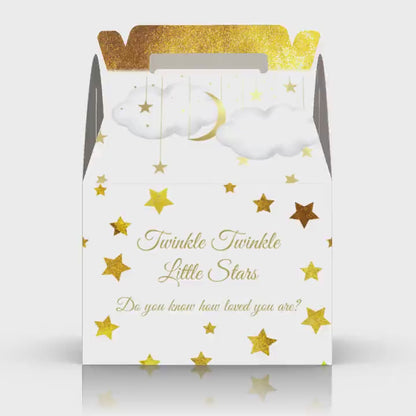 Twinkle Twinkle Little Star Gold, Babyshower, Stars, Gold stars Favor box