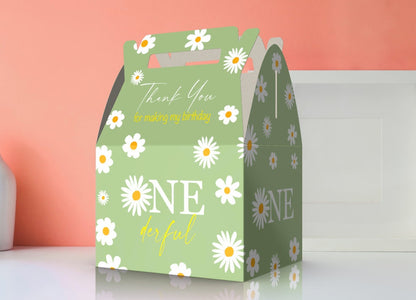 Onederful Daisies, 1st Birthday Party Favor Box